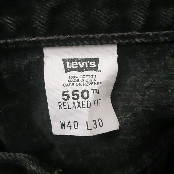 Vtg 90s Levis 550 Jeans Men's 40 x 30 Black Relaxed Fit USA Made Distressed - Picture 4 of 10